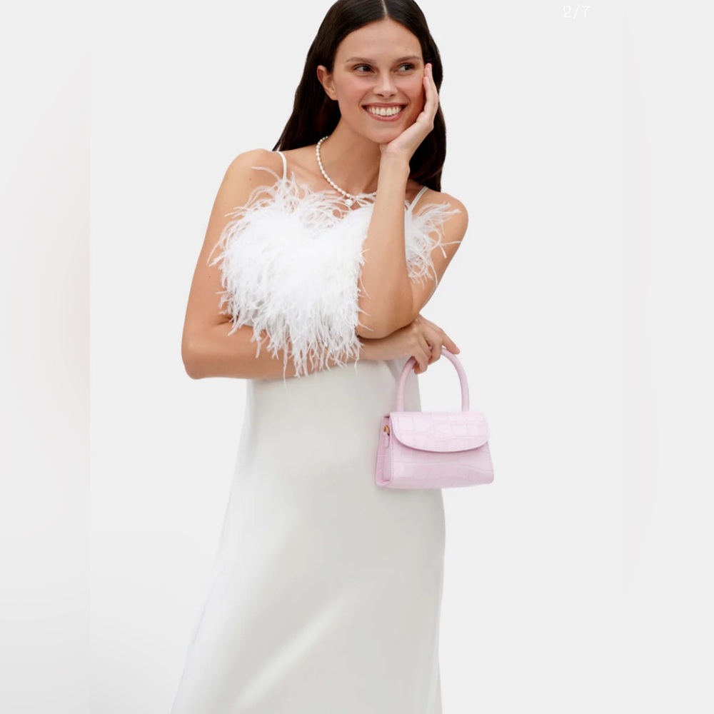 SLEEPER Boheme Slip Dress with Feathers NEW - Picture 11 of 16
